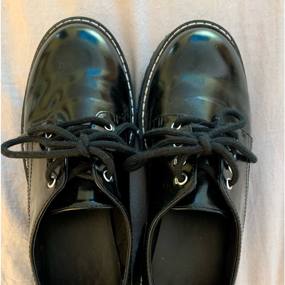 Black lace loafers